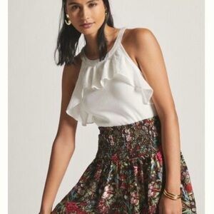 Anthropologie Silky Smocked Shorts in Brown Motif